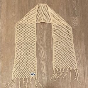 Vintage 50% Mohair 50% Wool Chic Beige Mesh Scarf